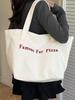Estilo Perezoso Ins Coreano Letra Bolsa de Lona Roja para Mujer Gran Capacidad Diaria Ropa de Trabajo Bolso de Hombro Tote de Moda