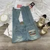 Jeans wide leg bordado feminino primavera e outono 2024 novo cintura alta emagrecedor solto retro curto reto calça