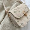 Bolso de Paja de Verano para Mujer 2022 Nuevo Estilo Pequeño Fresco Flor de Encaje Tejido Bolso de Silla de Montar Versátil Bolso de Hombro Cruzado