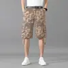 Bermuda Cargo Masculina Transfronteiriça Verão Fina Casual Versátil Multi-Bolsos Reta Solta Masculina Elástico Comprimento Médio