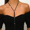 Moda Europeia e Americana Simples Colar com Franja de Diamante Super Brilhante Luxo Leve Sensação de Alto Padrão Corrente da Clavícula Personalidade Elegante Estilo Frio Decoração