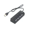 Concentrador divisor USB 2.0 de siete puertos para ordenador con interruptor independiente, extensor de expansión USB dividido