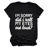 LO SIENTO ¿RODÉ Amazon Ebay Sitio Independiente Camiseta Casual Sencilla para Mujer Cuello Redondo Manga Corta