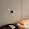 Luminária pendente minimalista italiana de aço inoxidável para quarto, com cabeça prateada e holofote inteligente, compatível com o aplicativo Mi Home, livre de liga metálica