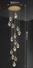 Escada Duplex Lustre Longo Nórdico Pós-moderno Simples Vila Escada Giratória Personalidade Criativa Restaurante Lâmpada de Cristal