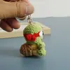 Colgante de Tortuga Ninja Tejido a Mano de Dibujos Animados de Anime, Llavero de Animal de Ganchillo de Hilo, Encanto de Bolso de Tortuga Hecho a Mano