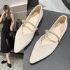 Estilo Brisa Noturna Sapatos Femininos Planos Estilo Coreano Bico Fino Mary Jane 2026 Primavera e Outono Novos Sapatos de Salto Único Estilo Francês Inspirados em Chanel