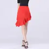 Saia de dança latina Novo estilo de roupa de prática Saia feminina adulta Saia com franjas Roupa íntima Competição Dança Performance Roupas