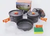 Kit de Utensilios de Cocina para Acampar con Tetera de 1.1L, Sartén, Tazones y Utensilios de Cocina, Ollas de Aluminio Anodizado Duro para Acampar al Aire Libre, Senderismo, Viajes
