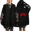 Suéter con capucha estampado Harajuku de Stray Kids, suéter holgado con cremallera, venta al por mayor