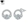 Pendientes de Tachuela Geométricos Originales de Plata de Ley S925 Transfronterizos para Mujer, Sensación de Lujo Ligero de Gama Alta, Pendientes con Incrustaciones de Circonita, Accesorios para Orejas de Diseño Nicho
