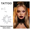 Adesivos de Tatuagem Facial Prata Quente para Halloween Teia de Aranha Padrão de Aranha Festa Comic Con Sessão de Fotos Adesivos à Prova d'Água por Transferência de Água