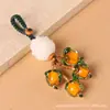 Nueva Cadena para Teléfono Móvil Estilo Chino Colgante de Bodhi Todo Sale Bien Vidrio Caqui Pequeño Tejido a Mano Colgante de Memoria USB