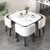 Mesa de Comedor Simple que Ahorra Espacio para Uso Doméstico, Adecuada para Apartamentos Pequeños, Mesa de Comedor para Negociaciones en Tiendas, Juego de Mesa y Sillas, Mesa Redonda para Recepción