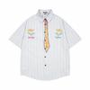 Camisa de manga corta para hombre Jiayiku, estilo americano, estilo retro, con grafiti pintado a mano, para verano de 2025
