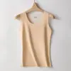 Chaleco Cálido de Mujer para Otoño e Invierno, Capa Interior Simple, Ajustado, Protección contra el Frío, Doble Cara Cepillado Cálido, Sin Costuras, Chaleco de Cuello Redondo