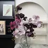 Flores artificiales con un toque de alta gama, orquídeas Phalaenopsis para decoración del hogar, decoración de mesa de comedor y entrada de lujo ligero, materiales para ramo de boda
