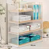 Estante de almacenamiento para clasificación por tema, gabinete vertical de almacenamiento de libros de múltiples niveles para escritorio de estudiante, estantería para archivos A4 de escritorio de oficina