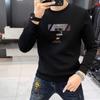 Marca Tide 2024 outono e inverno novo forro de lã quente masculino hot stamping letras suéter bonito casaco manga longa uma geração de cabelo