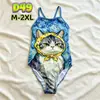 Lycra de una sola capa, lindo estampado de gato de té de leche de dibujos animados, traje de baño profesional de una pieza estilo carreras, diseñado para usar en piscinas