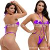 Estilo Europeu e Americano Lingerie Sexy Body Decotado nas Costas Três Peças Macacão 7003