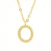 Comercio Exterior Transfronterizo Más Vendido Collar con Colgante de Alfabeto de 26 Letras Incrustado de Diamantes para Mujer Cadena para Clavícula de Acero de Titanio Dorado de 18 Quilates Venta al por Mayor de Fábrica