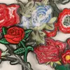 Etiqueta de bordado por computadora, etiqueta de tela con rosas, estilo popular europeo y americano, pegatinas de parche DIY para zapatos y sombreros, accesorios de ropa, pegatinas de tela bordadas