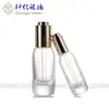 Botella Esencial de Vidrio Transparente de Fondo Grueso 15ml 30ml Botella Gotero con Presión Producto Original para Cuidado de la Piel Botella Dispensadora de Líquido