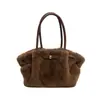 Bolso Transfronterizo para Mujer Bolso Tote de Felpa para Mujer Otoño e Invierno Suave y Pegajoso Gran Capacidad Bolso de Hombro Único Estilo Suave Bolso de Axila Bolso Grande de Mano