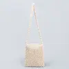Bolsa Transversal de Ombro Feminina Amazon Design de Nicho Verão Bolsa de Contas de Madeira Comutação Transfronteiriça Bolsa Tecida à Mão Feminina