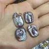 Pingente de Pérola Natural de Água Doce em Forma de Gota com Gravação de Sol Banhado a Ouro Acessórios para Joias DIY Conector Três Vias Pérola Barroca