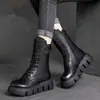 Botas de Couro Macio com Veludo Espesso e Solado Grosso para Mulheres, Botas Forradas com Lã, Novo Estilo Inverno 2026, Quentes, Retrô, Estilo Wasteland, Novas Botas Martin