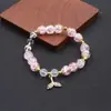 Pulseira Nova de Cristal Floral com Contas Rachadas de Gelo Estilo Cool e Simples para Casais e Colegas de Classe, Exquisita Pulseira Feminina Cauda de Peixe