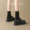 Mocasines Augu Shiden Negros para Mujer Verano 2026 Nuevos de Suela Gruesa Estilo Británico JK Casual Ropa de Trabajo Zapatos de Cuero
