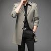 Rompevientos para hombre de longitud media primavera otoño invierno de alta calidad que combina con todo chaqueta ligera de negocios talla grande con terciopelo transfronterizo