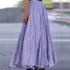 Amazon Comercio Exterior 2026 Primavera/Verano Nueva Falda Larga de Color Sólido con Pliegues Estilo A y Dobladillo Ancho para Mujer