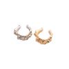 Conjunto de Três Peças de Brincos de Clipe Irregulares Redondos Metálicos Europeus e Americanos, Ear Cuffs da Moda e Simples, Brincos de Design Exclusivo para Mulheres