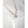 Collar de Mariposa con Circonita Dorada para Mujer 2025 Nuevo Lujo Ligero Alto Sentido Exquisito Diseño Original Cadena para Clavícula Al por Mayor