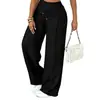 Pantalones casuales de pierna recta a rayas con cordón holgados para mujer, moda europea y americana 2026, desarrollados por Anno, para tiendas independientes de Amazon