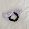 Estilo Academia Simples Xadrez Listrado Laço Prendedor de Cabelo Corda de Cabelo Retro Rabo de Cavalo Baixo Prendedor de Cabelo Bola Elástico Acessórios de Cabelo
