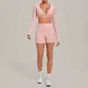 Conjunto de Yoga de Manga Larga Ajustado Arena Otoñal Secado Rápido Ropa de Fitness Conjunto Deportivo para Correr al Aire Libre en Invierno 1834+2208