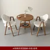 Conjunto de Mesa e Cadeiras Estilo Nórdico Italiano, Combinação de Mesa Redonda, Luxo Leve, Design Moderno Simples, Adequado para Negociações Comerciais, Varanda, Chá de Leite, Lazer, Sala de Estar