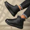 Botas Martin para Hombre 2025 Otoño e Invierno Estilo Nuevo Zapatos Cálidos Zapatos de Algodón Botas Cortas Antideslizantes Botas de Cuero Suaves y Cómodas