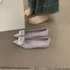 2026 Novos Sapatos Rasos Elegantes Pretos Estilo Francês para Eventos Sociais com Bico Fino e Strass, Sapatos de Festa de Alta Qualidade