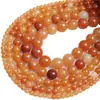 Shixi Jewelry Pedra Aventurina Vermelha Contas Soltas DIY Pulseira de Contas Artesanal Redondas Acessórios para Brincos Colares Joias
