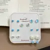 Conjunto de Brincos Coloridos Borboleta Cachorro Dopamina Nova Primavera com Hastes de Prata para Meninas Estudantes Fofas Brincos de Desenho Animado
