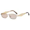 Gafas de Sol para Mujer Estilo Old Money Transfronterizas con Montura Plateada Color Rosa Toronja Celebridad de Internet Modelo Nuevo 2026 Gafas de Sol de Gama Alta con Protección UV