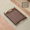Hogar Simple Tejido de Bambú Imitación Bandeja Redonda de Almacenamiento Oficina Té de Preparación en Seco Gongfu Set de Té Accesorios Dao Bandeja de Bambú
