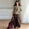 Conjunto de Otoño para Niñas 2026 Nuevo Modelo para Niños Mayores, Conjunto de Dos Piezas Estampado de Manga Larga Maillard, Algodón Puro para Niños Mayores en Primavera