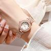 Reloj de cuarzo con pulsera de diamantes, nuevo, de comercio exterior, 2024, esfera digital redonda, moda informal, disponible al por mayor.